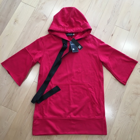 Hooded sweatshirt oversized with ribbon tapes M - Picture 2 of 10
